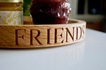 Personalised Round Wooden Tray  by Make Me Something Special