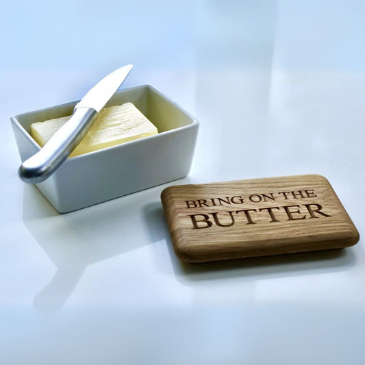 Personalised Oak Butter Dish  by Make Me Something Special