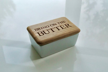 Personalised Oak Butter Dish  by Make Me Something Special