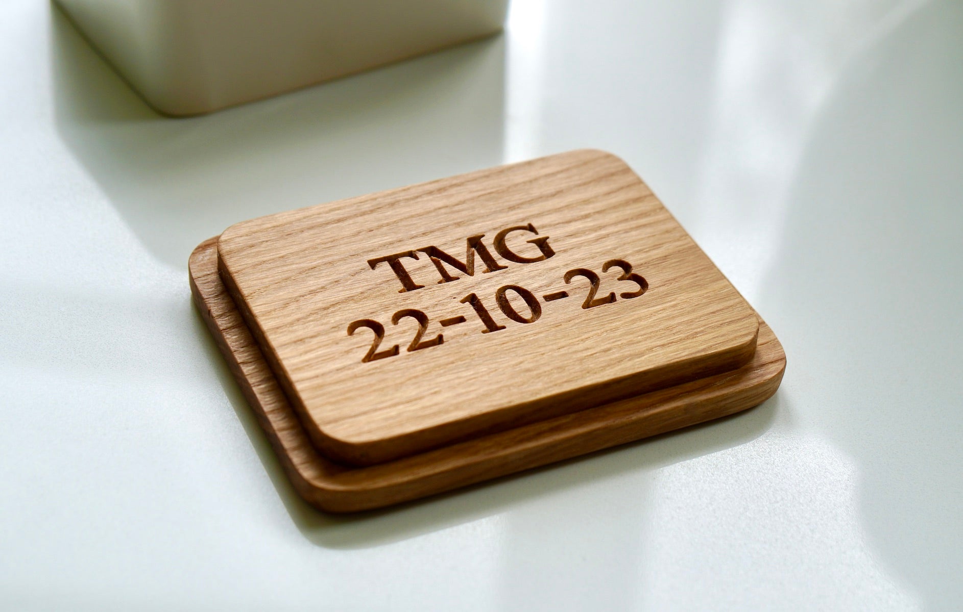 Personalised Oak Butter Dish  by Make Me Something Special