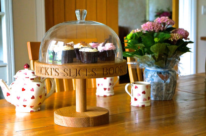 Personalised Wooden Cake Stand Dome by Make Me Something Special (With Stand)
