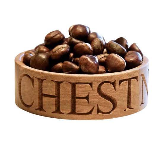 Engraved Round Chestnut Bowl  by Make Me Something Special