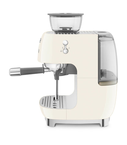 8017709329952 SMEG EGF03 Espresso Coffee Machine with Grinder in Cream EGF03CRUK Brambles Cookshop 3