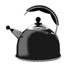 AGA AGA Stainless Steel Whistling Kettle Gloss Black W2824