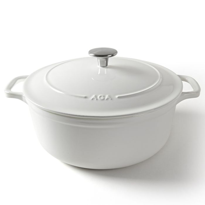 W3912 AGA Cast Iron 26cm round casserole white