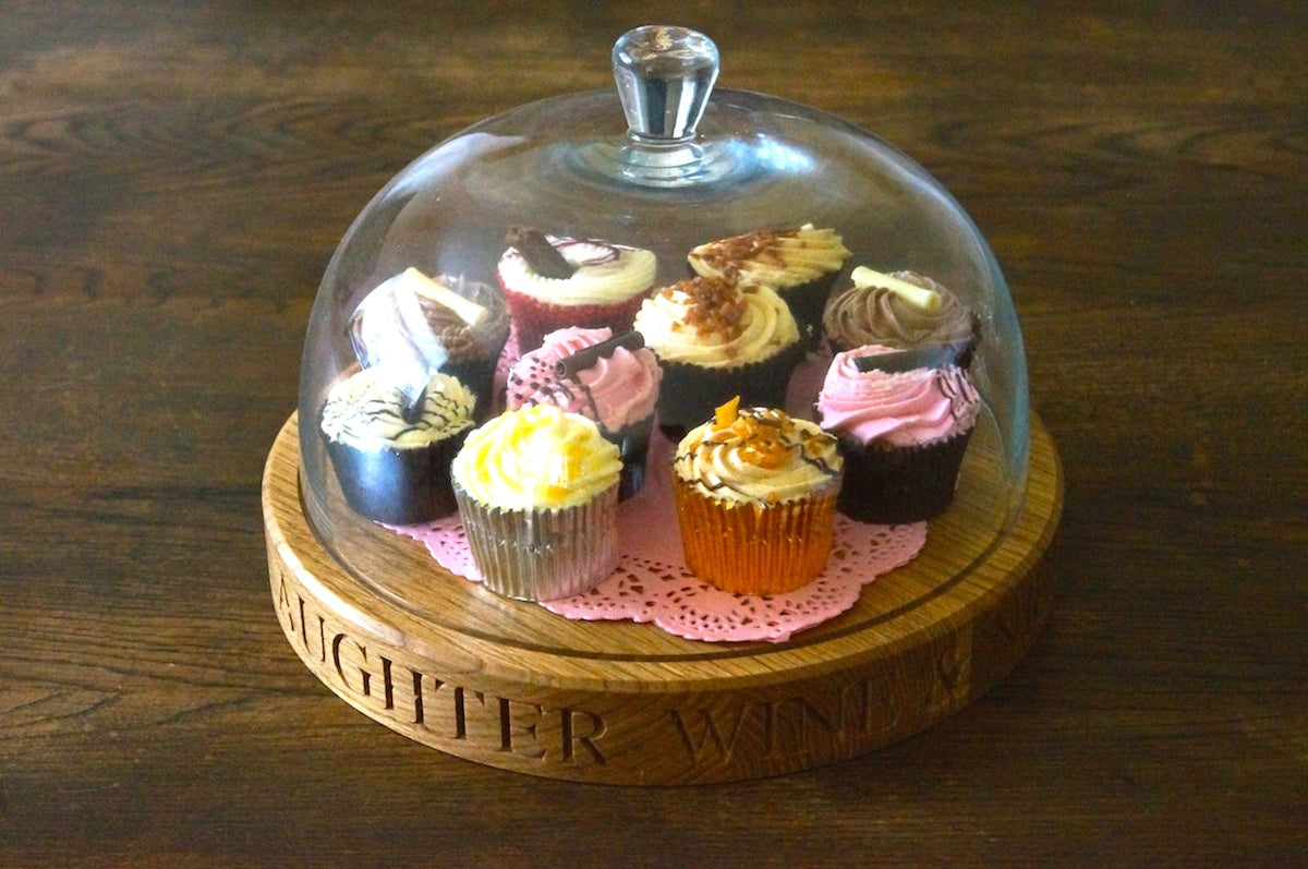 Personalised Wooden Cake Stand Dome by Make Me Something Special (With Stand)