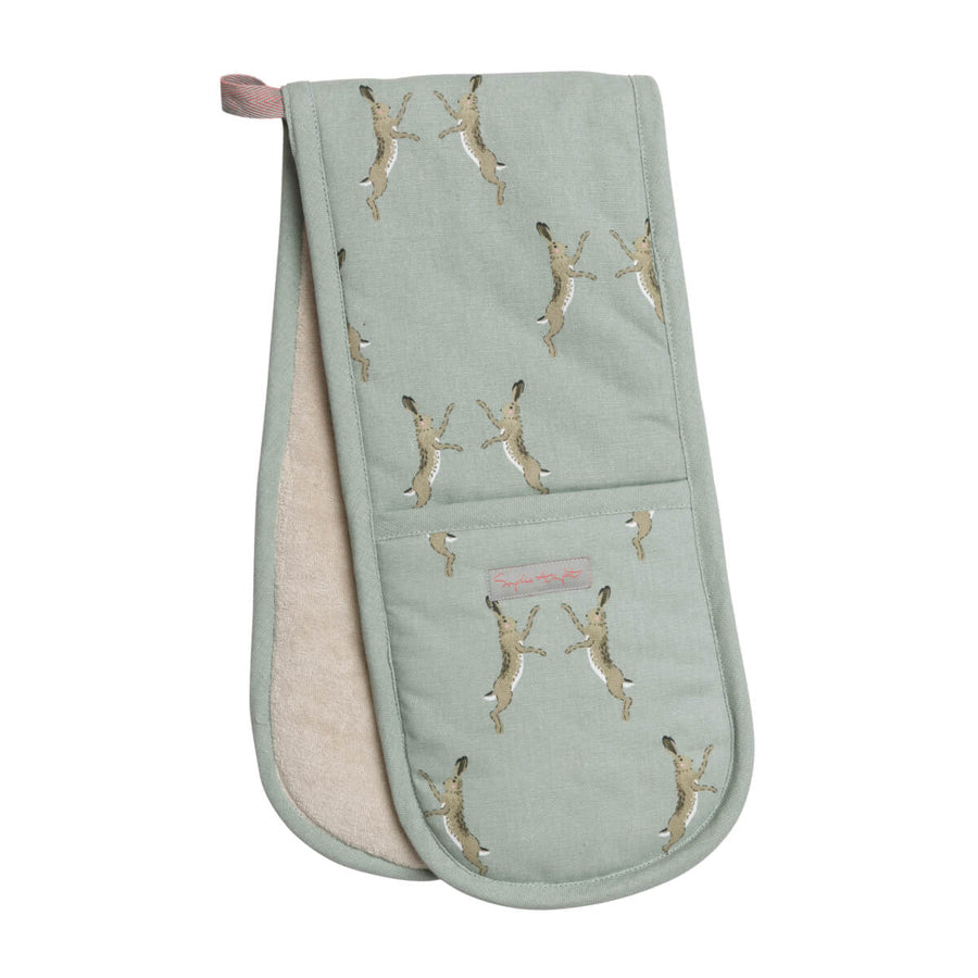 Sophie Allport Boxing Hares Double Oven Gloves