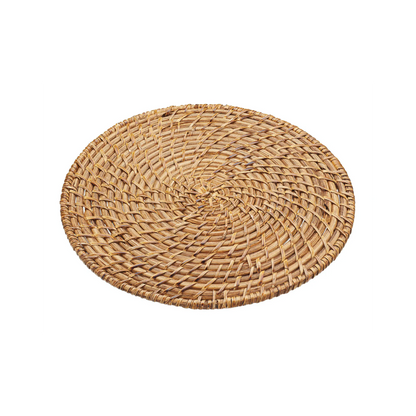 Round Rattan Placemats Set of 2