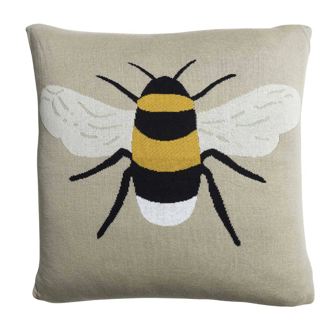 Sophie Allport Bees Knitted Cushion 100% Cotton 50cm x 50cm