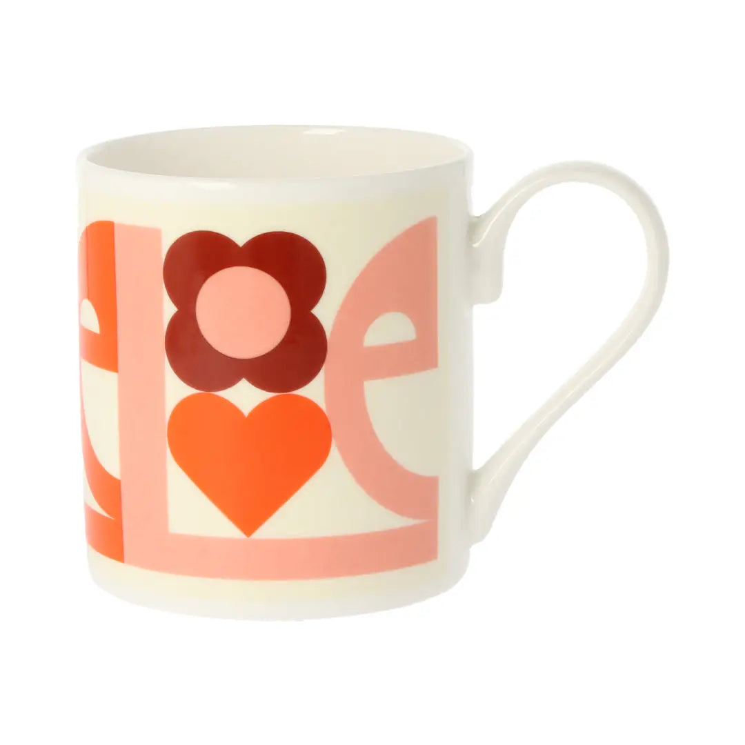 Orla Kiely Love Pink Mug - Large