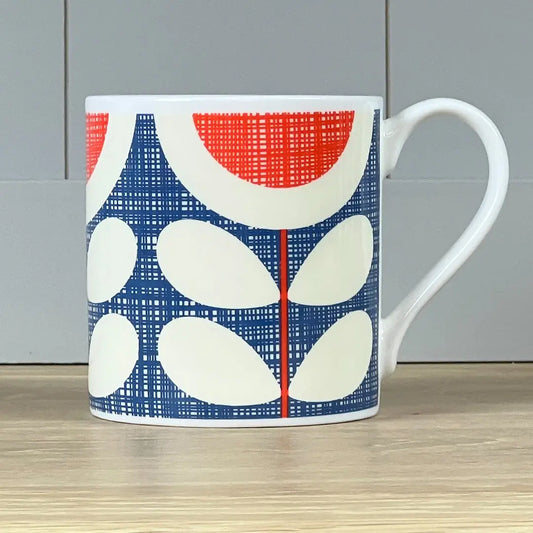 Orla Kiely Scribble Sunflower Blue Mug - Large