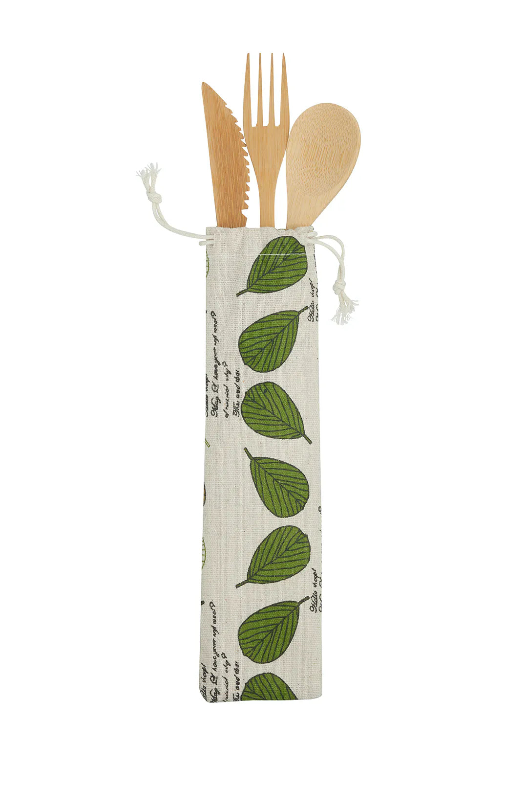Natural Elements Bamboo Portable Cutlery Set with Storage Pouch
