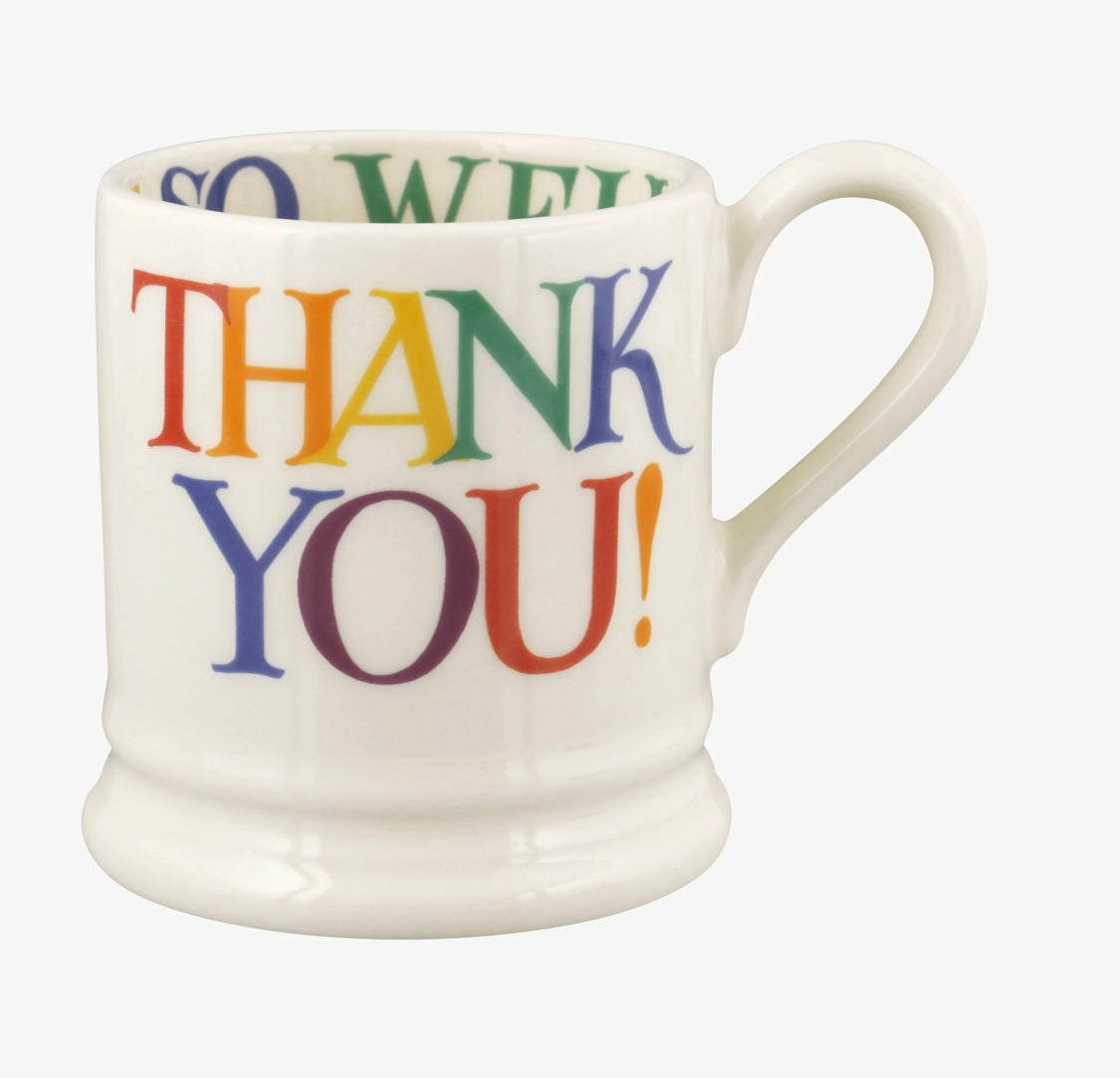 Emma Bridgewater Rainbow Toast Thank You Half Pint Mug
