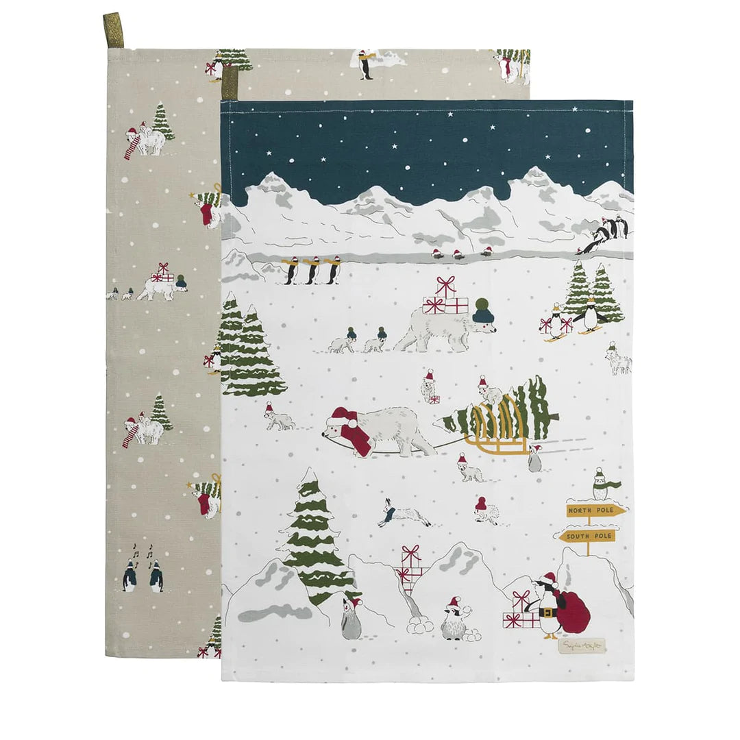 Sophie Allport Snow Season Tea Towel (Set of 2) 45cm x 65cm