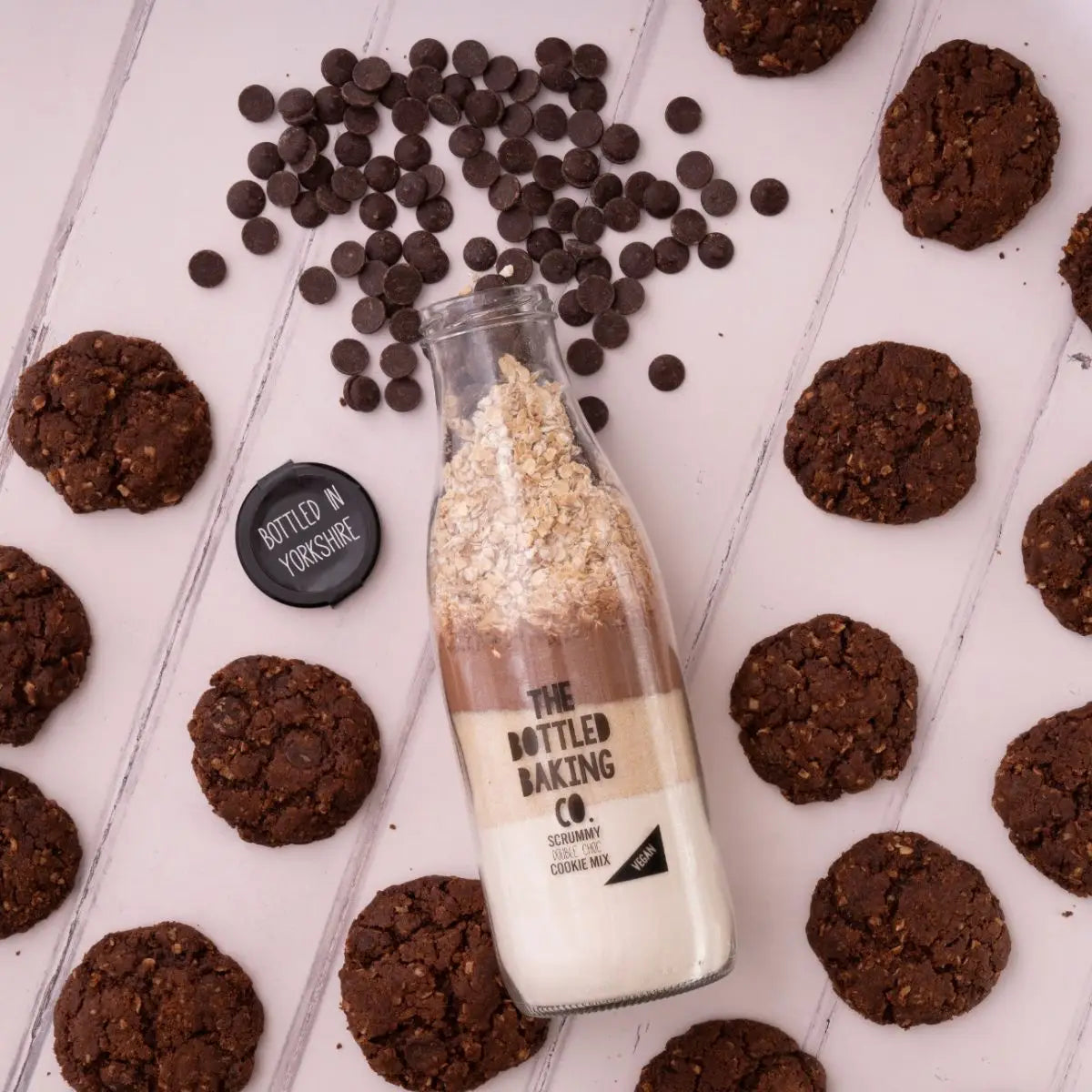 The Bottled Baking Co. - Double Choc Chip Vegan Cookie Baking Mix in a Bottle 750ml