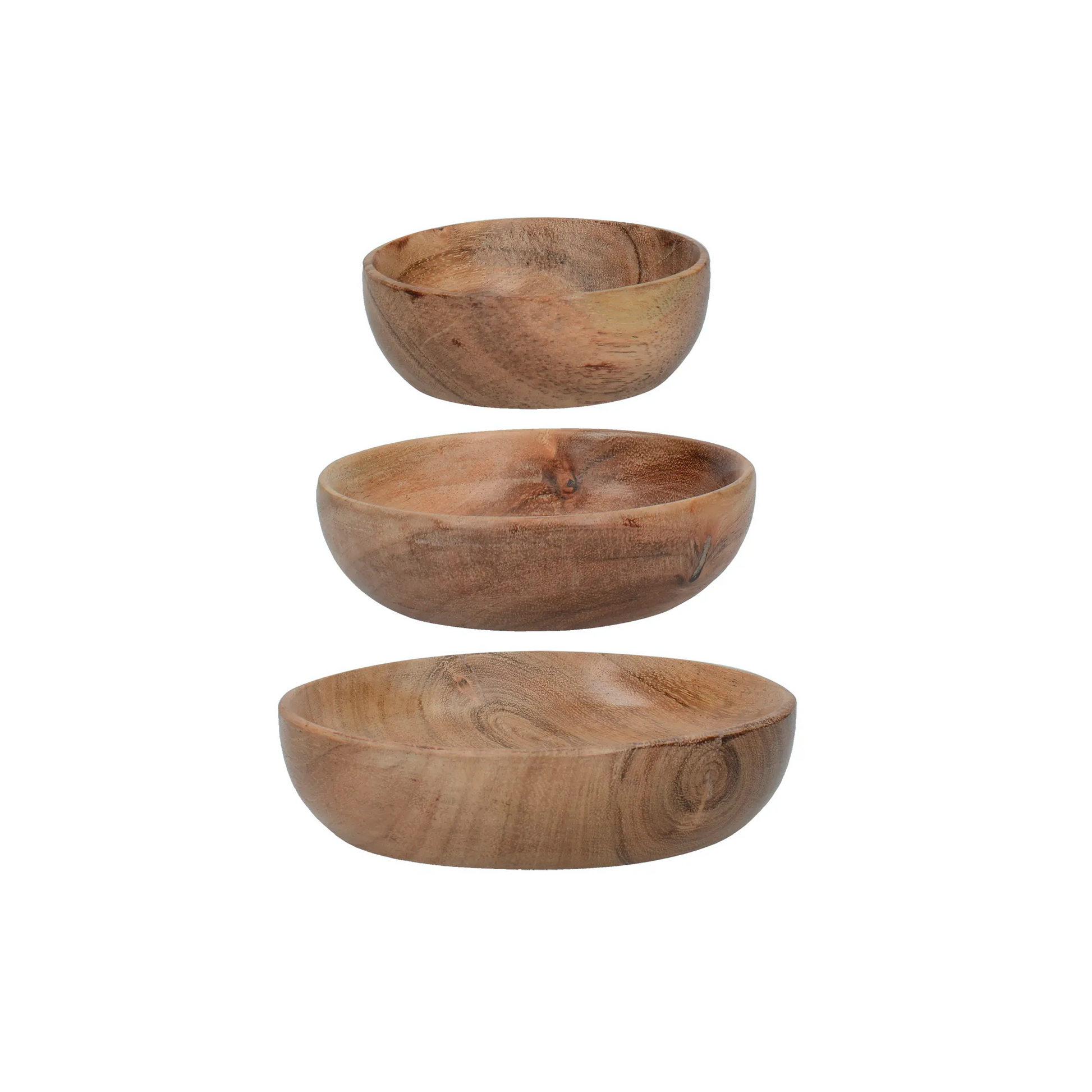 Artesa Set of Three Acacia Wood Serving Bowls