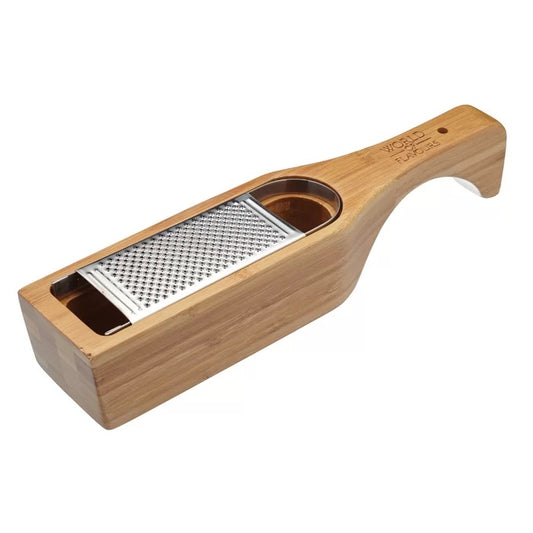 World of Flavours Stainless Steel Parmesan Grater with Holder