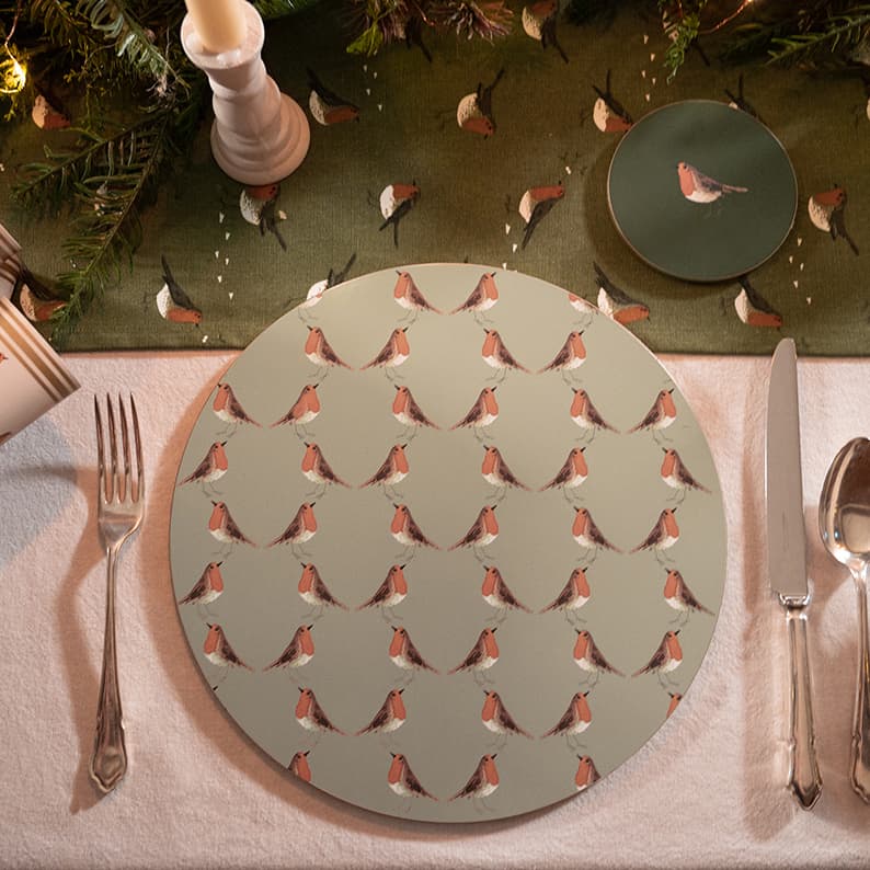 Sophie Allport Robin Circular Placemats (Set of 4)