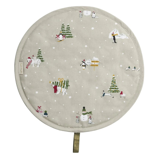 Sophie Allport Snow Season Circular Hob Cover 38cm