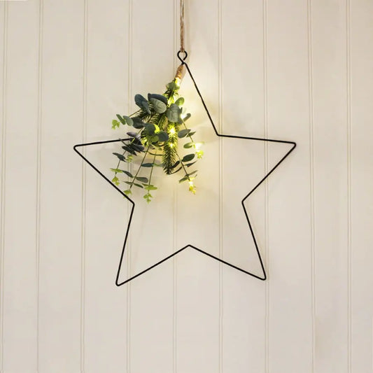 Portland Hanging LED Star With Eucalyptus, 30cm
