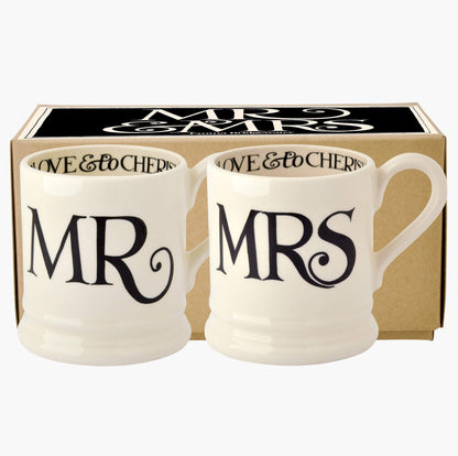 Mr & Mrs Black Toast Mug Set