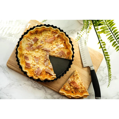 LUXE BAKEWARE NON-STICK LOOSE BASE FLUTED QUICHE PAN - 20CM