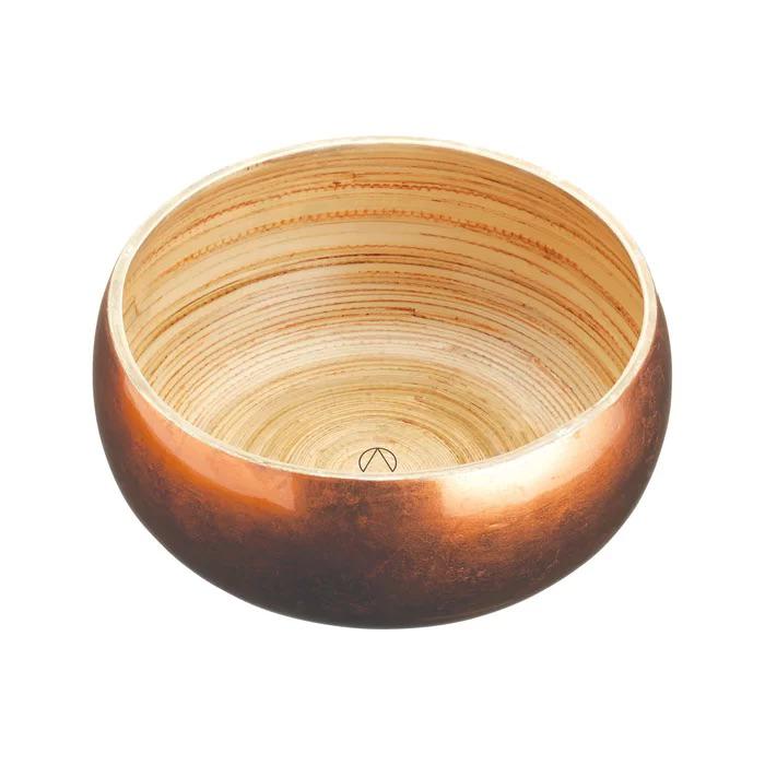 Wooden Serving Bowl - Copper Finish - 26cm