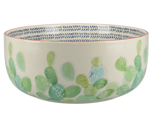 Drift Ceramic Tropical Cactus Pattern Salad Bowl