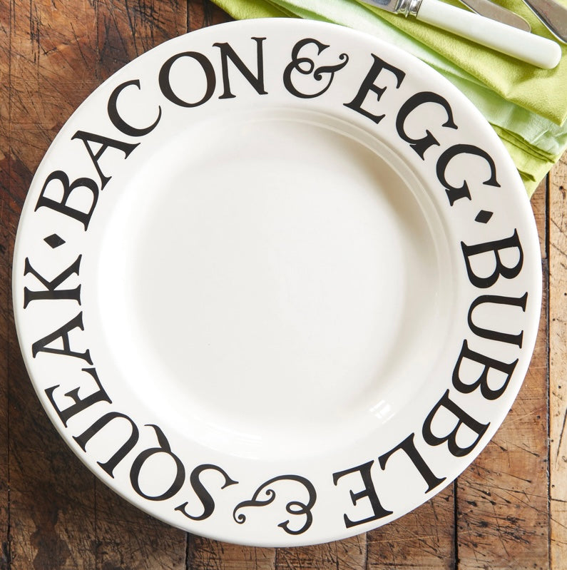 Black Toast Bacon & Egg Dinner Plate