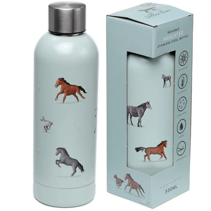 Horses Stainless Steel Thermal Insulated Drinks Bottle 530ml