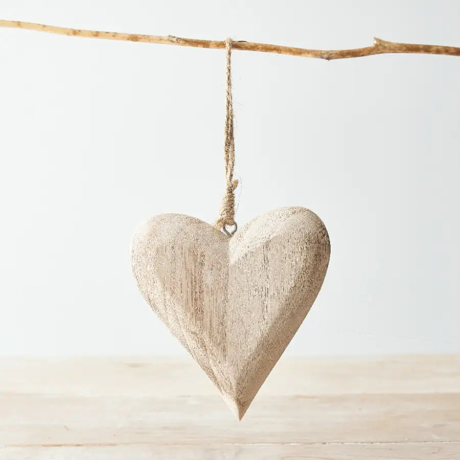 Portland Wooden Hanging Heart - Small 12cm