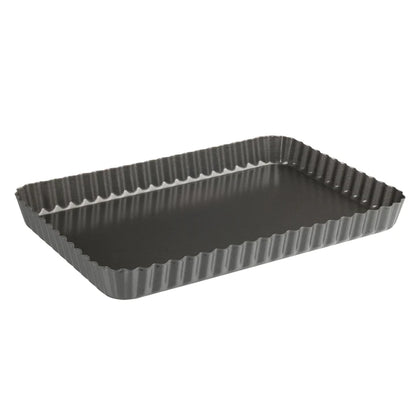 Luxe Loose Base Fluted Quiche Pan - Rectangular