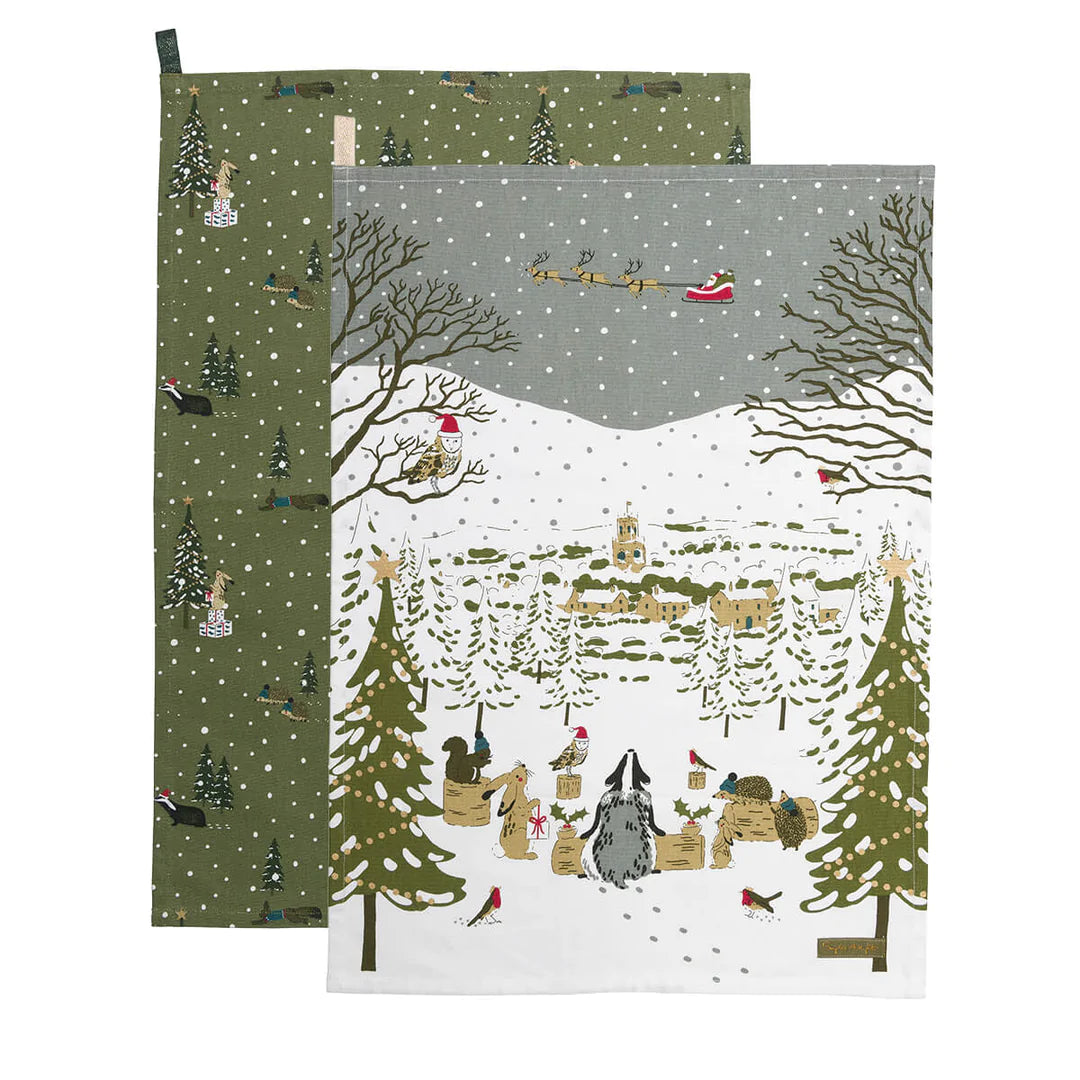 Sophie Allport Festive Forest Tea Towel (Set of 2) 45cm x 65cm