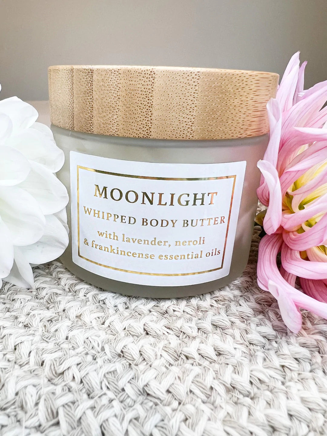 Whipped Body Butter Topped with an Amethyst Crystal | Moonlight Scent